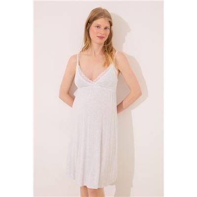 Camisón corto "maternity" viscosa gris
