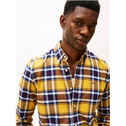 Regular Fit Plaid Stretch Oxford Shirt