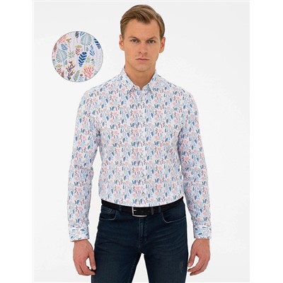 Çok Renkli Slim Fit Uzun Kollu Gömlek
