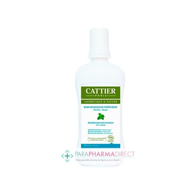 Cattier Bain de Bouche Fraîcheur Menthe & Souak BIO 500ml