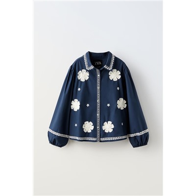 OVERSHIRT WITH CONTRAST EMBROIDERY