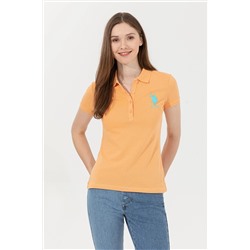Kadın Turuncu Basic Polo Yaka Tişört