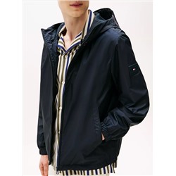 Water-Repellent Hooded Windbreaker