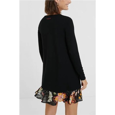 Vestido corto con bajo floral