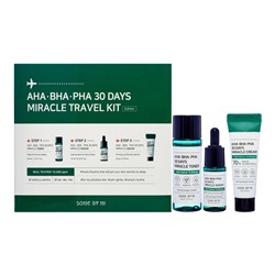 SOME BY MI AHA·BHA·PHA 30 DAYS MIRACLE TRAVEL KIT Набор: тонер, сыворотка, крем для лица 30мл+10мл+20г
