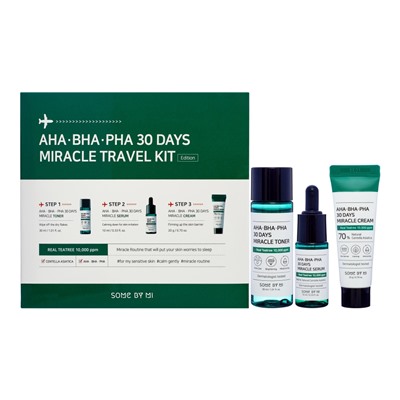 SOME BY MI AHA·BHA·PHA 30 DAYS MIRACLE TRAVEL KIT Набор: тонер, сыворотка, крем для лица 30мл+10мл+20г
