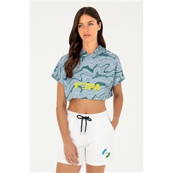 Kadın Koyu Yeşil Kapüşonlu Sweatshirt