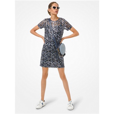 MICHAEL MICHAEL KORS Floral Sequined T-Shirt Dress