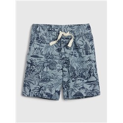 Toddler Print Linen Pull-On Shorts