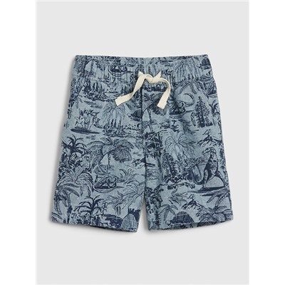 Toddler Print Linen Pull-On Shorts