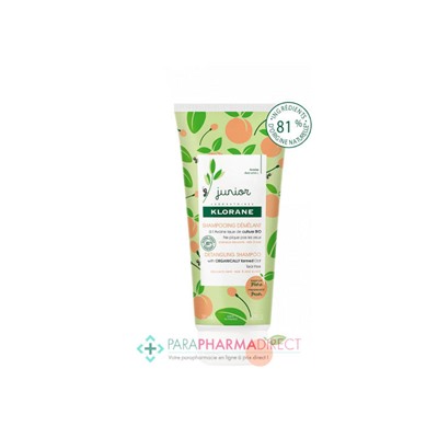 Klorane Junior Shampoing Démêlant à l'Avoine BIO Senteur Pêche 200ml