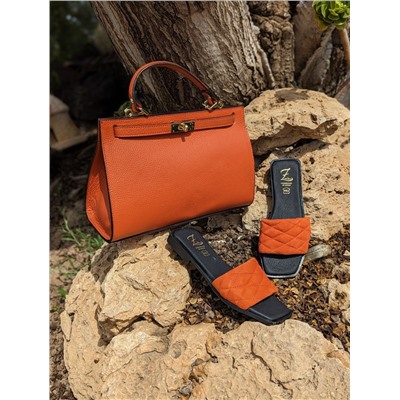 Ab.Zapatos 3420 MANDARINA+Ab.Zapatos PELLE Birkin/2 (720) ОРАНЖЕВЫЙ АКЦИЯ