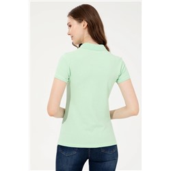 Kadın Mint Basic Polo Yaka Tişört