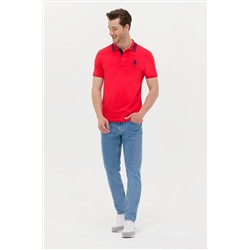 Erkek Kırmızı Basic Polo Yaka Tişört