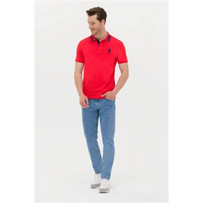 Erkek Kırmızı Basic Polo Yaka Tişört