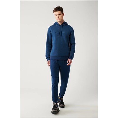Avva Erkek İndigo 3 İplik Baskılı Standart Fit Normal Kesim Jogger Pantolon A32Y3411