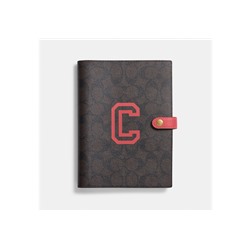 Notebook In Signature Canvas With Varsity Motif