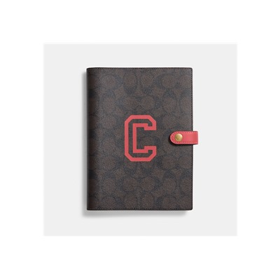 Notebook In Signature Canvas With Varsity Motif