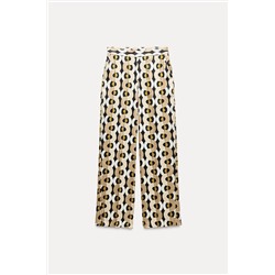 GEOMETRIC PRINT STRAIGHT-LEG TROUSERS