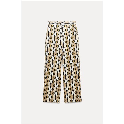 GEOMETRIC PRINT STRAIGHT-LEG TROUSERS