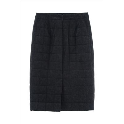 Falda recta de talle alto Negro