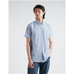 Short Sleeve Striped Shirt, Men, White