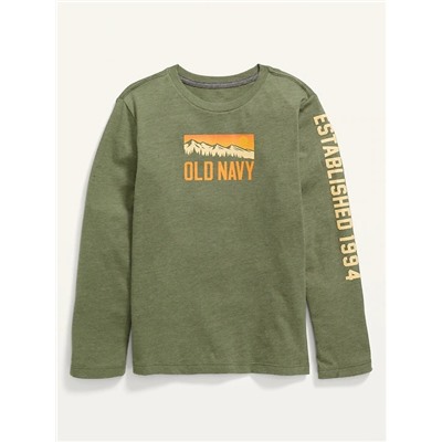 Long-Sleeve Logo-Graphic Tee For Boys