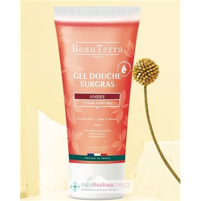 BeauTerra Gel Douche Surgras - Ambre 200 mL