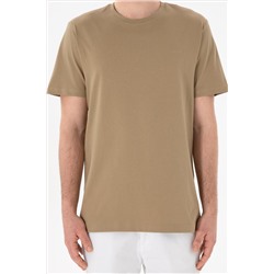 Erkek Regular Fit Bisiklet Yaka Haki Basic Tişört