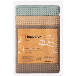 Набор вафельных полотенец с петельками 3шт Happy Fox Home