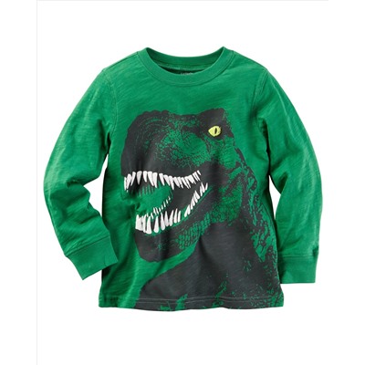 Long-Sleeve Dinosaur Graphic Tee