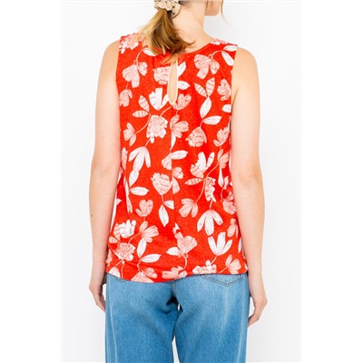 Camiseta de tirantes de lino Rojo