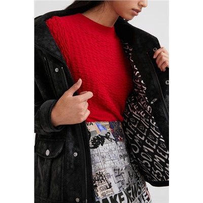 Chaqueta recta bolsillos