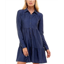 Ultra Flirt Juniors' Denim Fit & Flare Dress