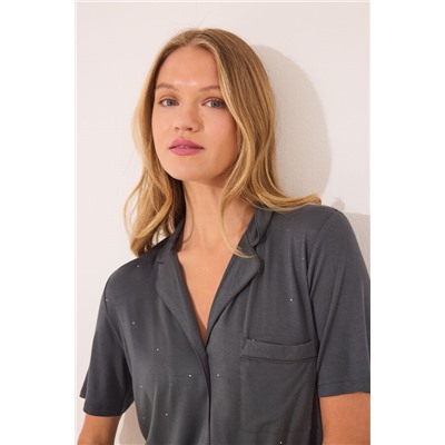 Pijama camisero Capri viscosa gris
