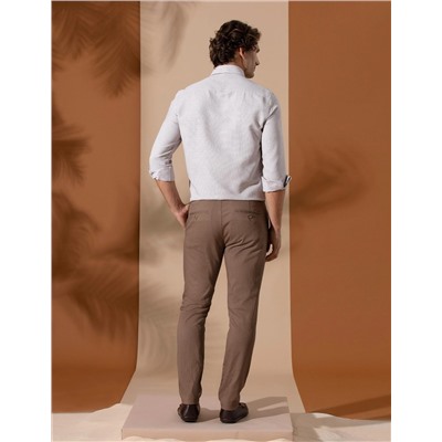 Kahverengi Slim Fit Kanvas Pantolon