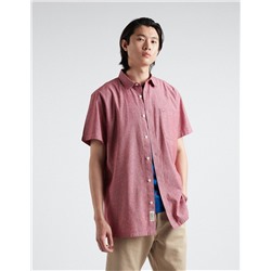 Short Sleeve Cambric Shirt, Men, Red