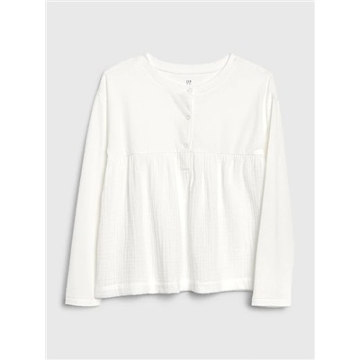 Kids Henley Crinkle-Weave Shirt