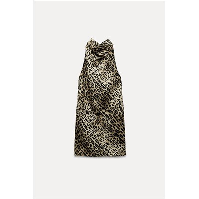 ZW COLLECTION 100% LINEN ANIMAL PRINT DRESS
