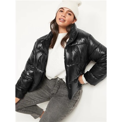 Water-Resistant Frost Free Short Puffer Jacket for Women