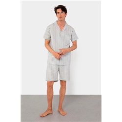 Pijama Blanco y gris oscuro