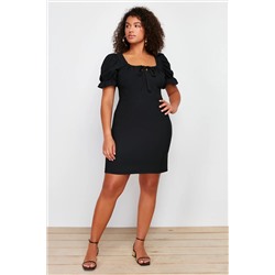 Siyah A-Line Mini Dokuma Elbise TBBSS24AH00017