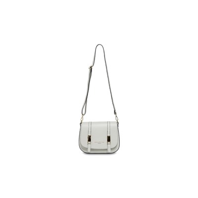 Bandolera de piel Tex Gris claro
