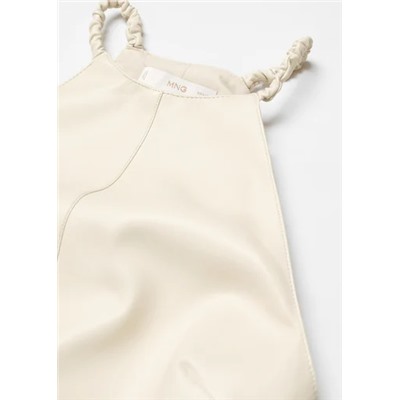Vestido halter efecto piel