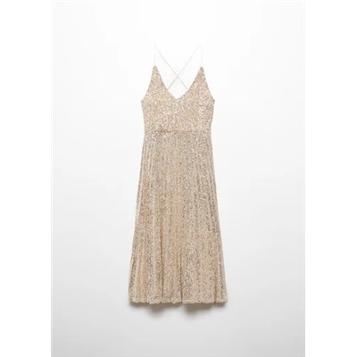 Vestido lentejuelas espalda cruzada