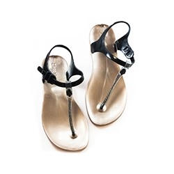 САНДАЛИИ SKULL ПЕРЛАМУТРОВЫЙ ЧЕРНЫЙ ОТ ZHOELALA / ZHOELALA SKULL PEARL BLACK