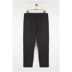 Siyah Yüksek Bel Önü Düğmeli Solmayan Siyah Büyük Beden Skinny Jeans TBBAW26CJ00042