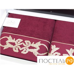 T1210TDRNPOL2 Набор полотенец Tivolyo Home DURANTE бордовый 2 предмета