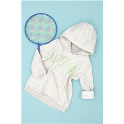 Çocuk Bej Melanj Basic Kapüşonlu Sweatshirt