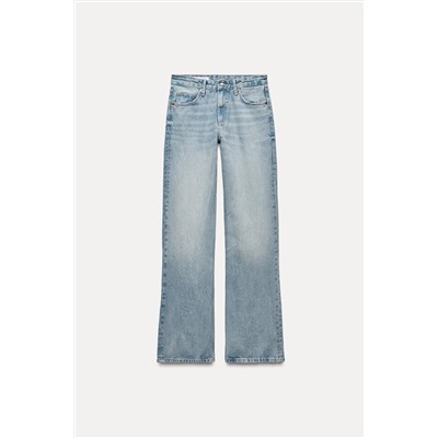 RIPPED MID-RISE WIDE-LEG TRF JEANS